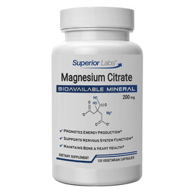 Citrate de magnésium 200mg quality Labs, vue avant du flacon