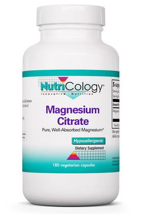 Citrate de magnésium Allergy Research Group 180 capsules vue de face
