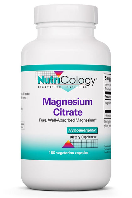 Citrate de magnésium Allergy Research Group 180 capsules vue de face