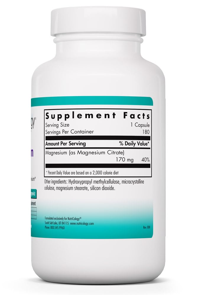 Citrate de magnésium Allergy Research Group emballage et capsules