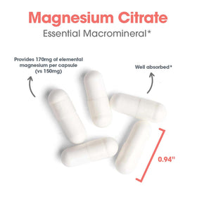 Citrate de magnésium Allergy Research Group sur fond blanc