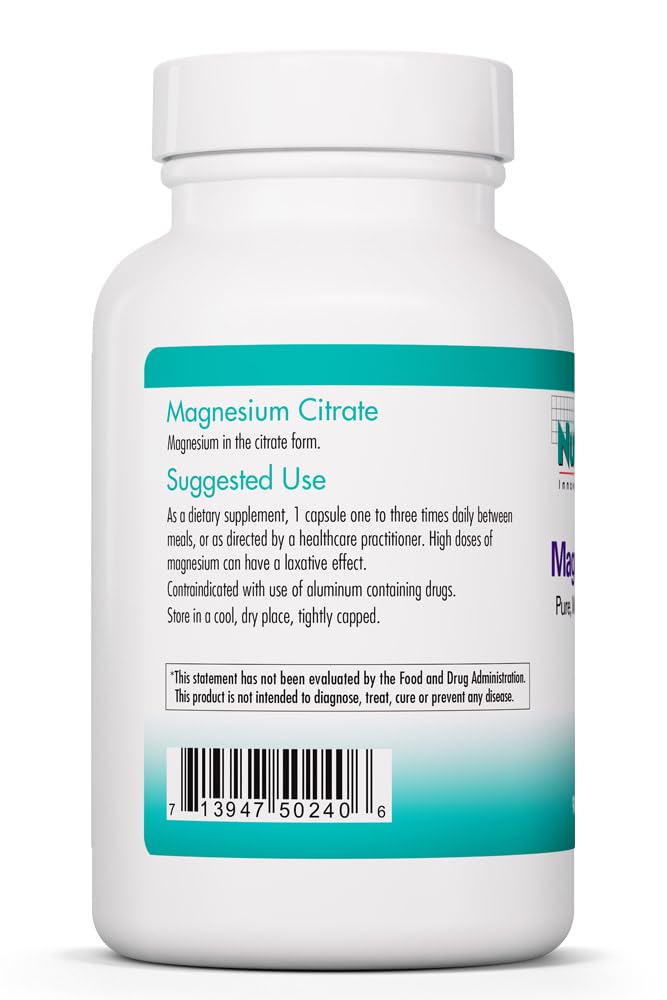 Citrate de Magnésium Allergy Research Group, vue latérale de l'emballage