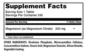 Citrate de magnésium Amazing Nutrition 200 mg comprimés arrière
