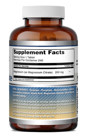 Citrate de magnésium Amazing Nutrition 200 mg comprimés en gros plan