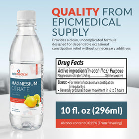 Citrate de magnésium avec un verre d'eau