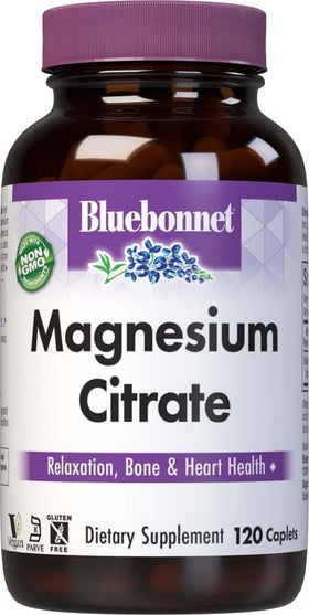Citrate de Magnésium BlueBonnet 400mg gélules végétales vue de face
