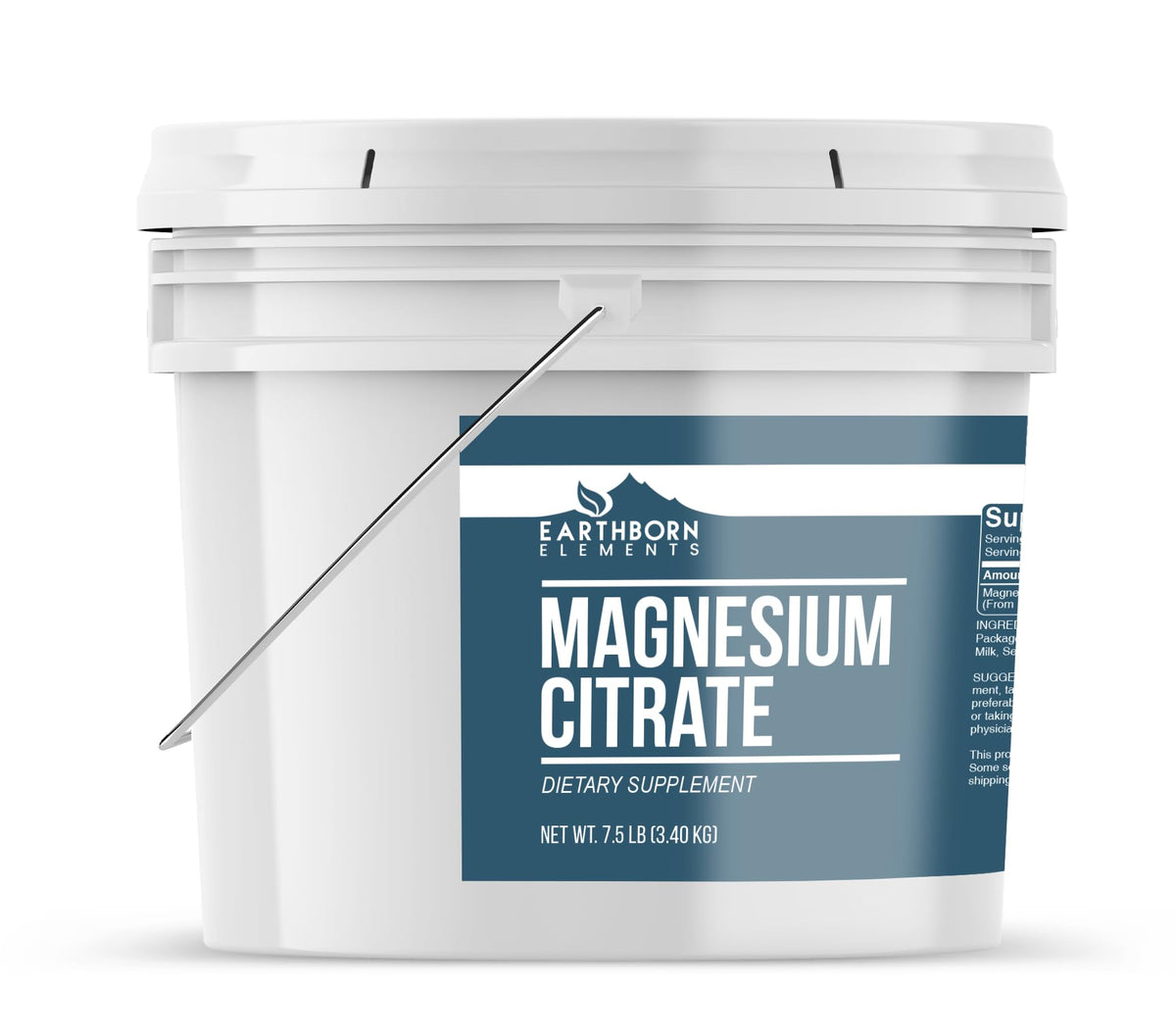 Citrate de magnésium Earthborn Elements en poudre dans le seau