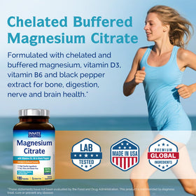 Citrate de magnésium Innate Vitality avec vitamine D3 et B6