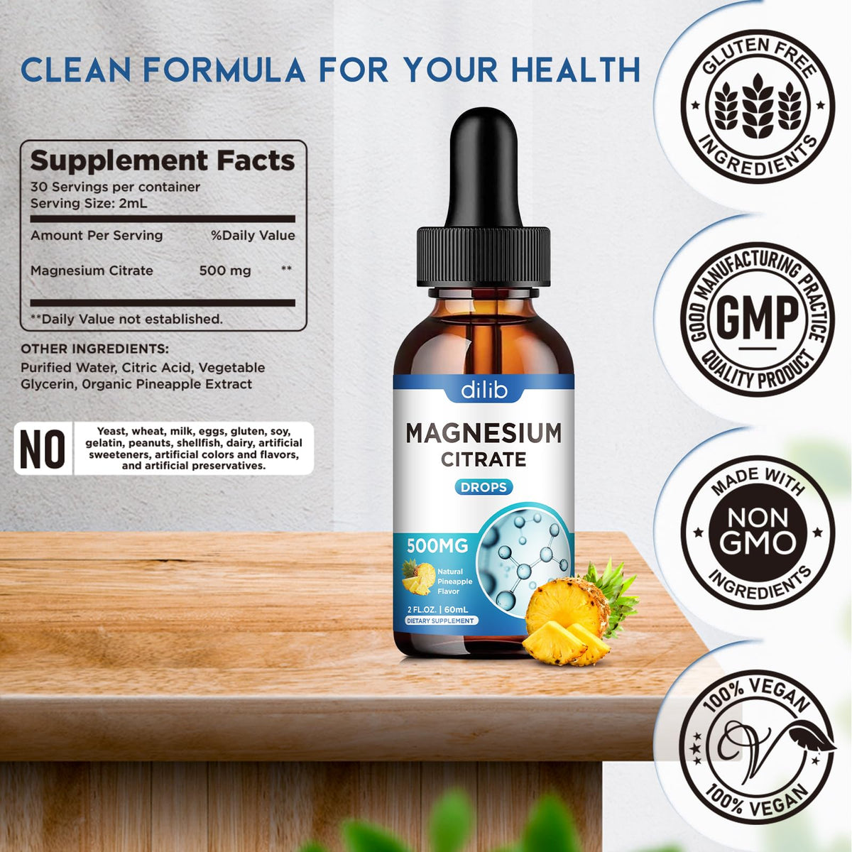 Citrate de magnésium liquide Dilib 500mg en situation de consommation