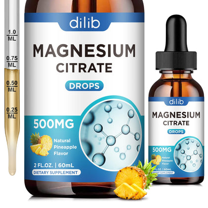 Citrate de magnésium liquide Dilib 500mg saveur ananas vue avant