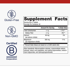 Citrate de magnésium Metagenics 300 mg, comprimés sur une table