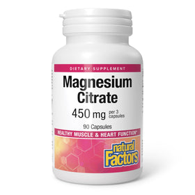 Citrate de magnésium Natural Factors 450 mg - vue avant de la boîte