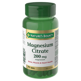 Citrate de Magnésium Nature's Bounty 200 mg 75 comprimés vue de face