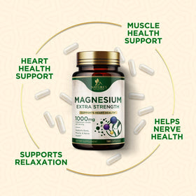 Citrate de magnésium Nature's Nutrition 1000mg, bouteille avec des capsules à côté