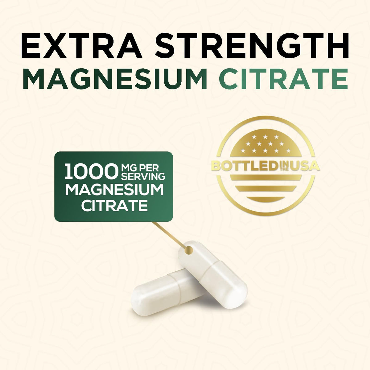 Citrate de magnésium Nature's Nutrition 1000mg, bouteille vue de dos