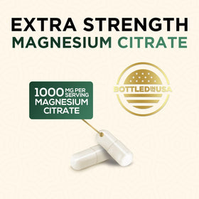 Citrate de magnésium Nature's Nutrition 1000mg, bouteille vue de dos