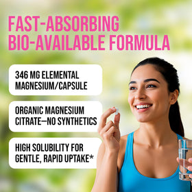 Citrate de Magnésium Perfect Supplements, gélules végétales sur une table
