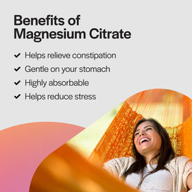 Citrate de magnésium PureFormulas avec une main pour le contexte