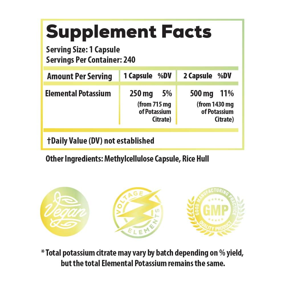 Citrate de Potassium 1400mg Ideal Infusion, étiquette avec composition