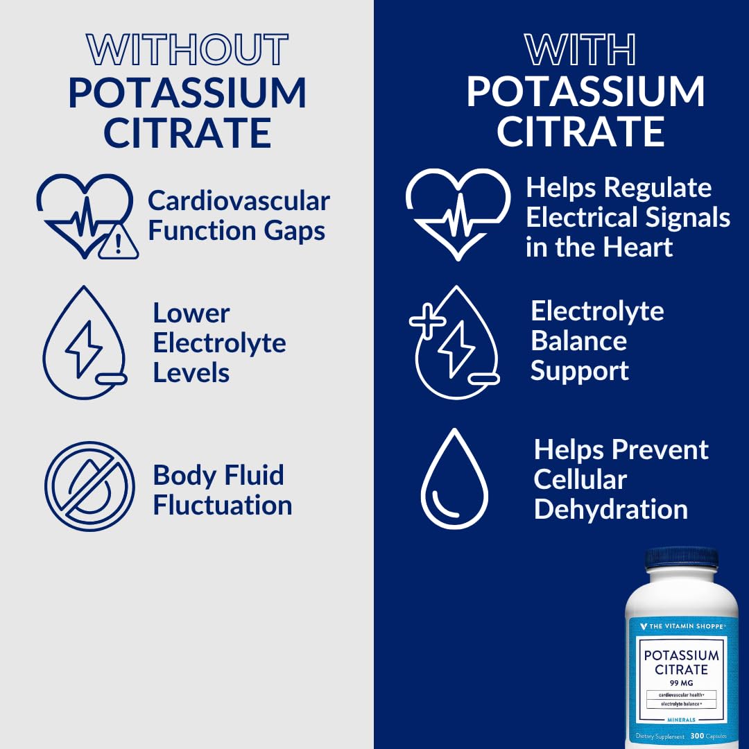 Citrate de potassium 99 mg avec d'autres compléments alimentaires