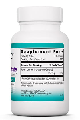 Citrate de Potassium 99 mg Capsules 120 unités côté