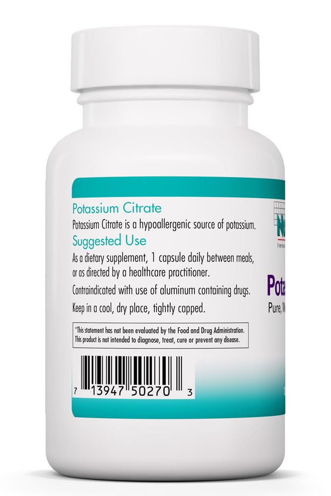 Citrate de Potassium 99 mg Capsules 120 unités dos