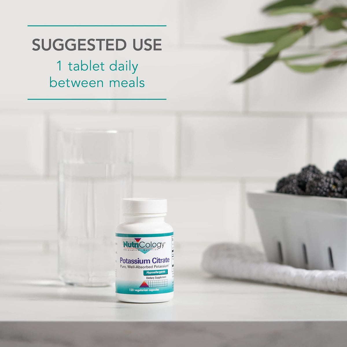 Citrate de Potassium 99 mg Capsules 120 unités en gros plan