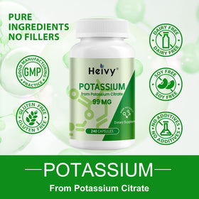 Citrate de Potassium Heivy ouvert montrant les capsules
