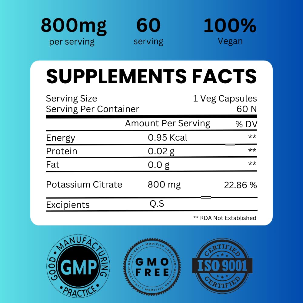 Citrate de potassium SAIKOU HERBS 800 mg avec étiquette visible