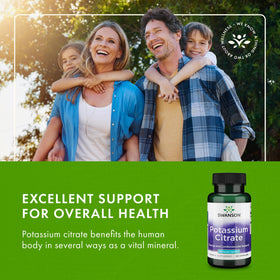 Citrate de Potassium Swanson flacon ouvert montrant les capsules