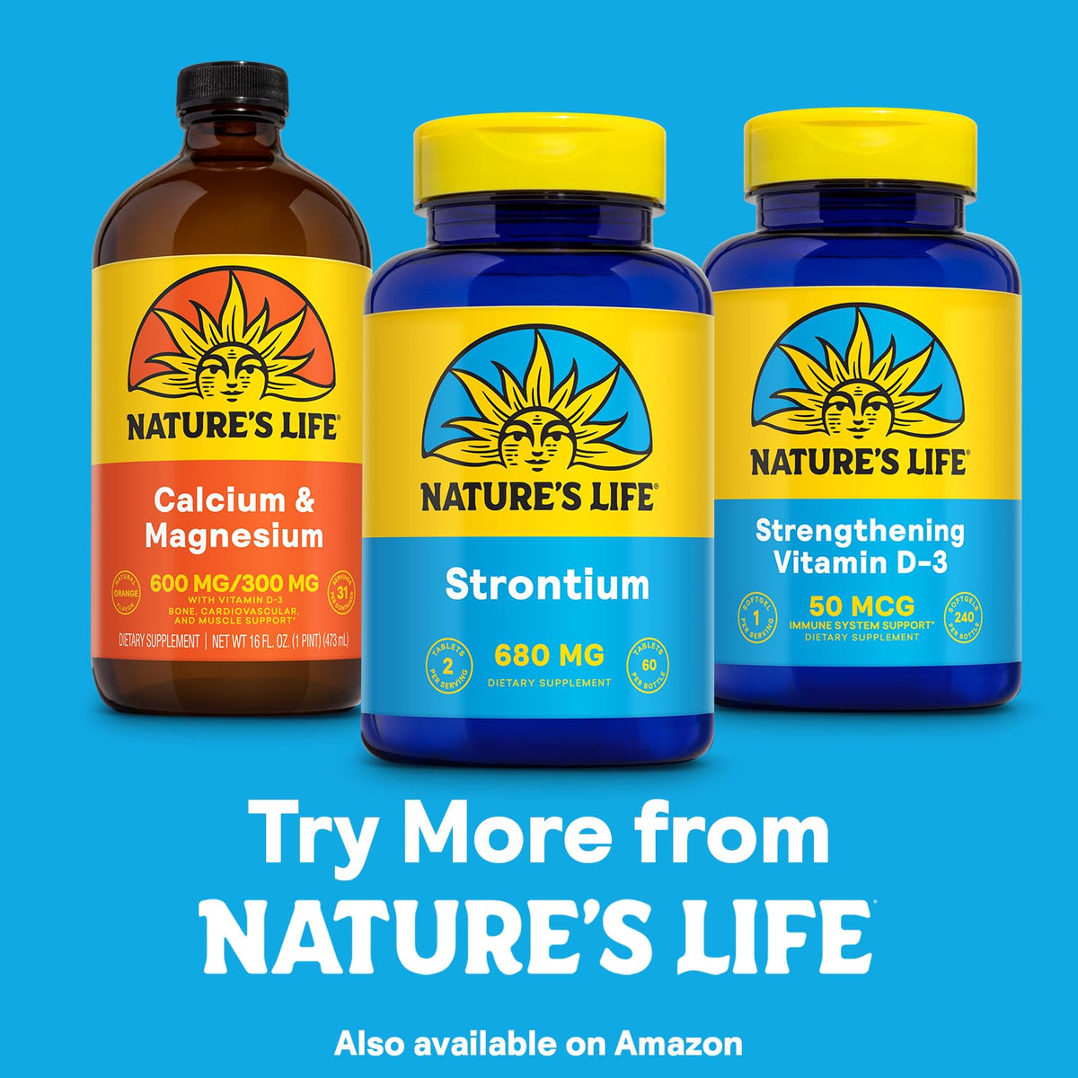 Citrate de Strontium 680 mg Nature's Life, gélules dans un verre