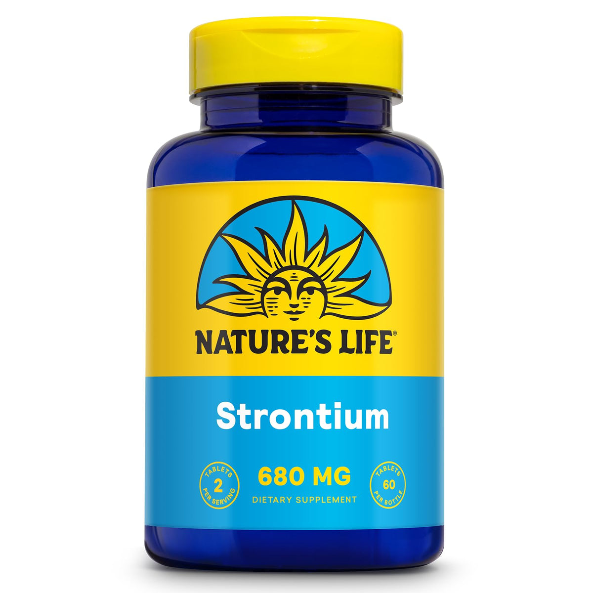 Citrate de Strontium 680 mg Nature's Life, vue avant de l'emballage