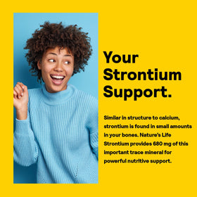 Citrate de Strontium Nature's Life, gélule ouverte montrant la poudre