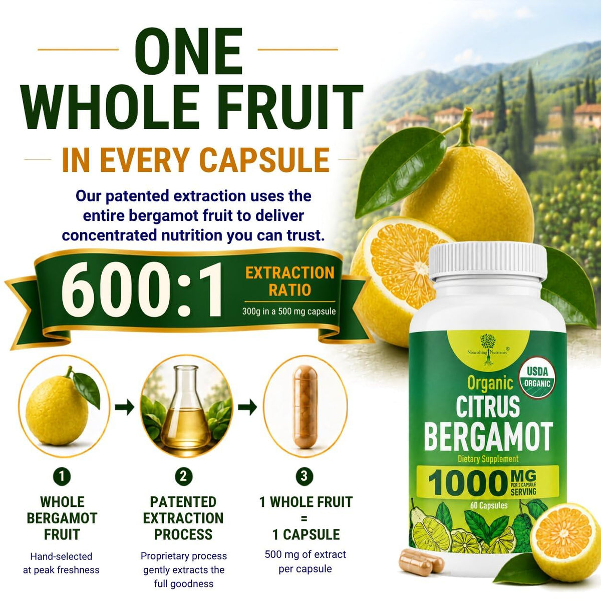 Citrus Bergamot 1000 mg capsules - environnement naturel