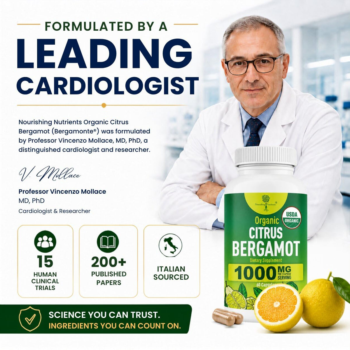 Citrus Bergamot 1000 mg capsules - vue de l'arrière de l'emballage