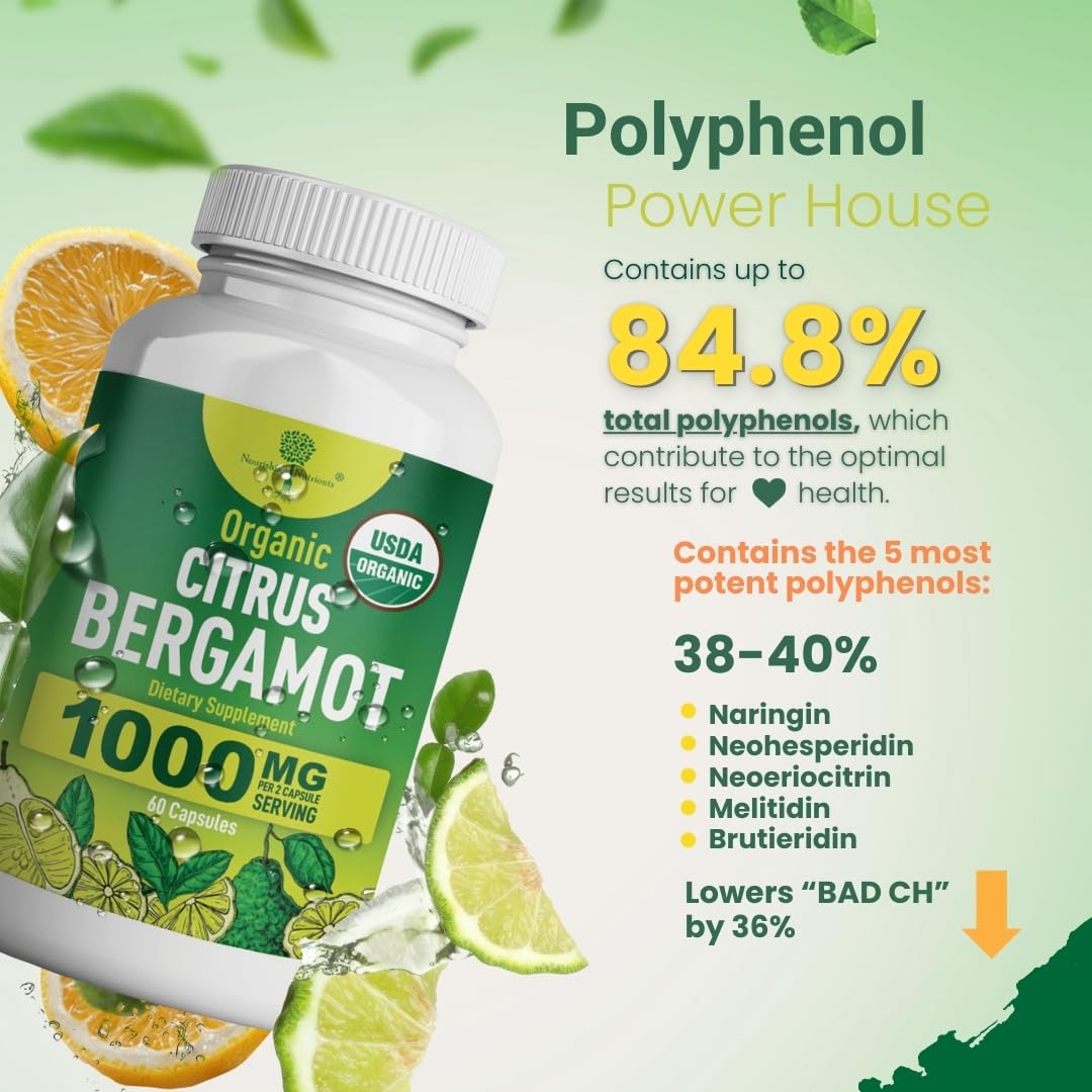 Citrus Bergamot Bio avec un fond de fruits frais