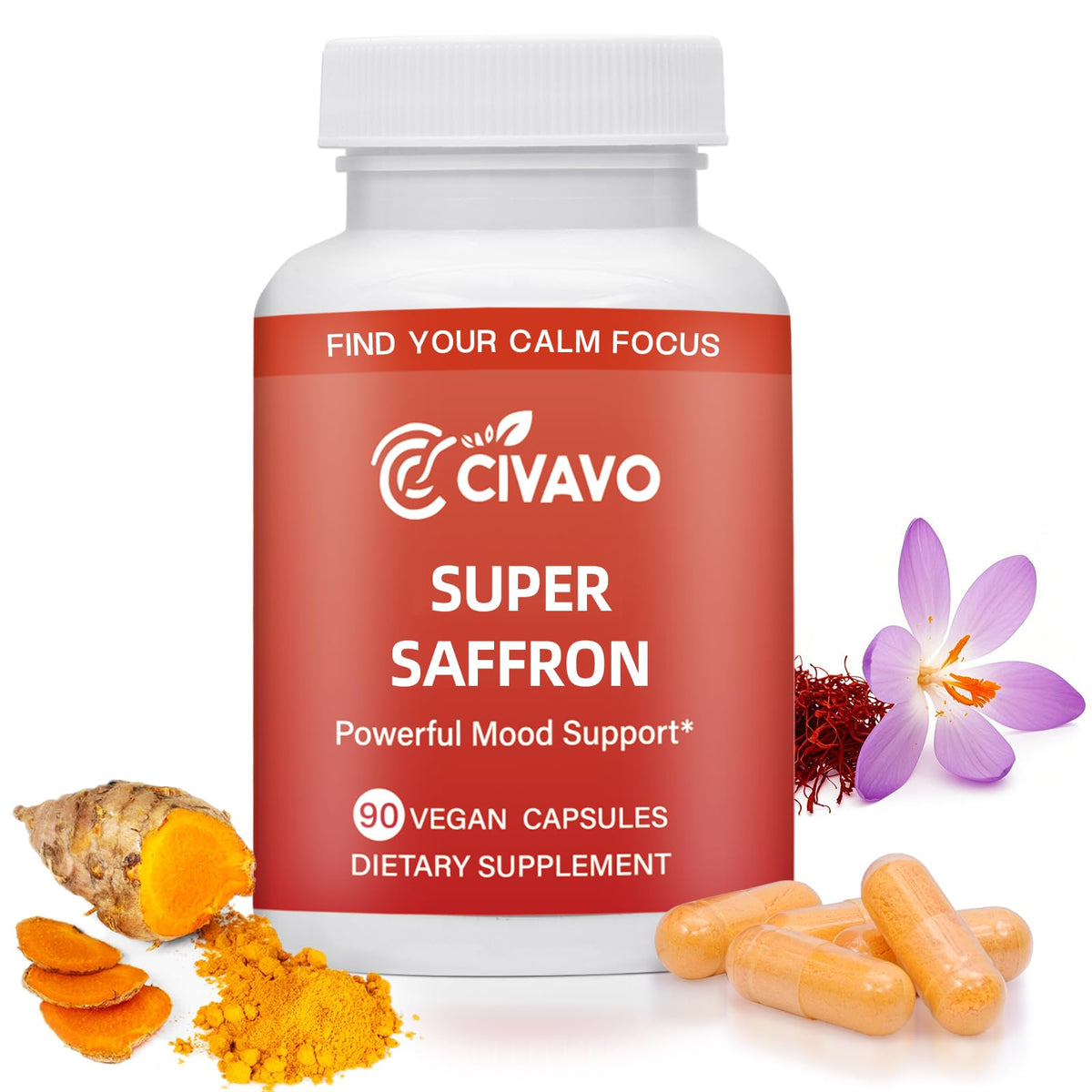 Civavo Compléments de Safran 30mg vue de face