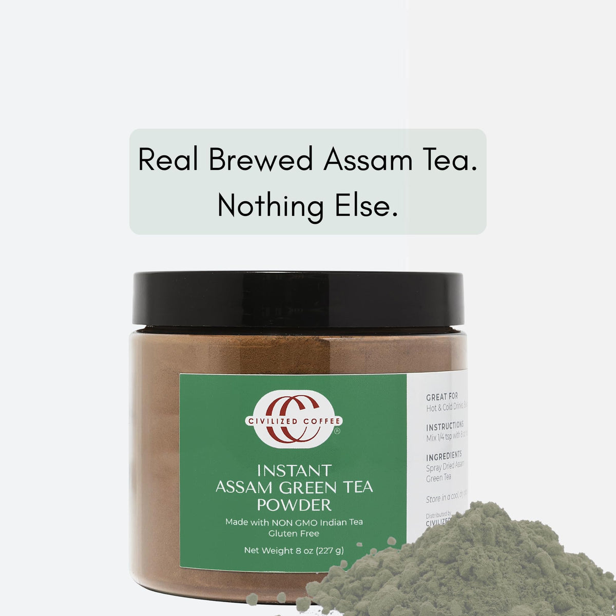 CIVILIZED COFFEE Poudre de Thé Vert Assam Instantané 259g en smoothies