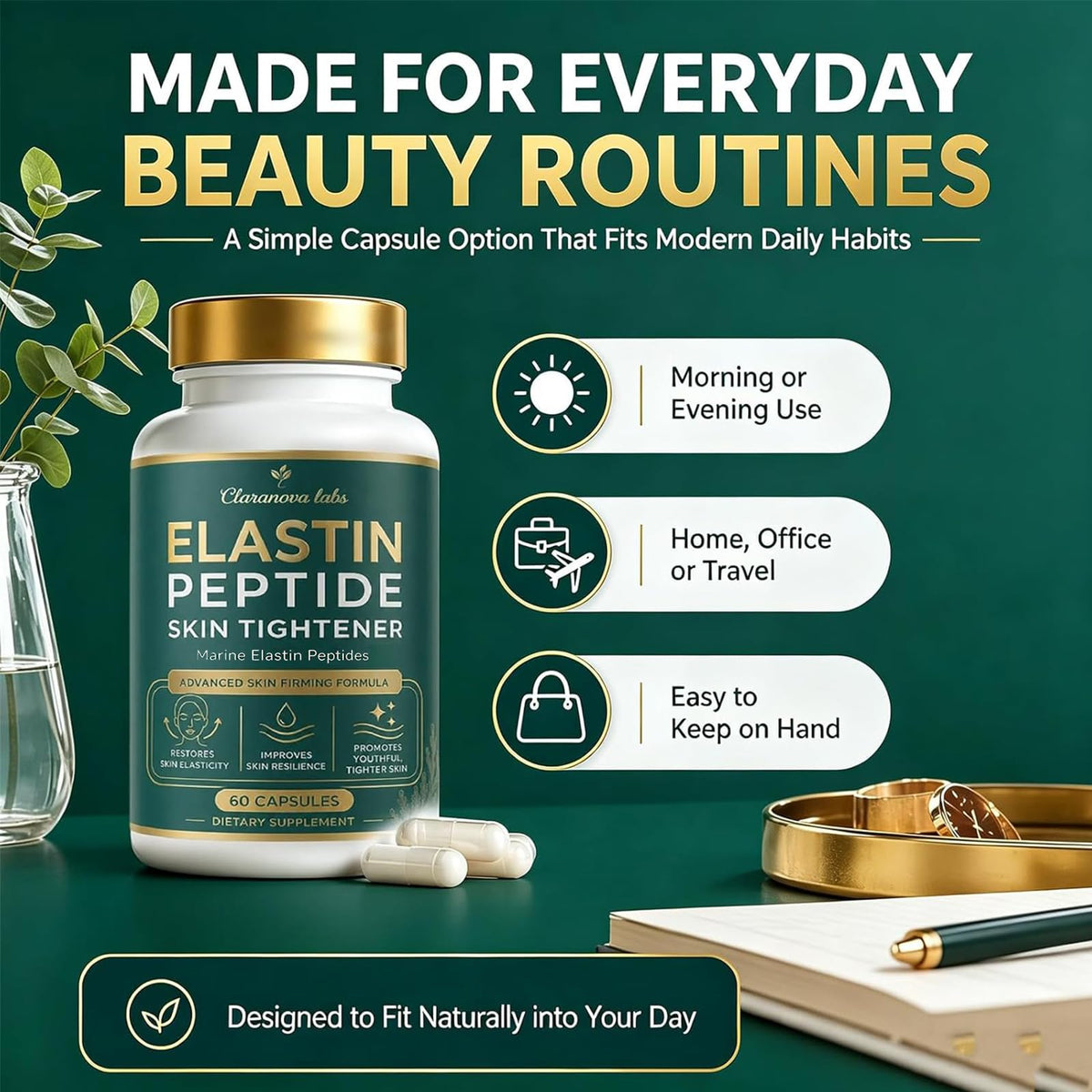 Claranova Labs Peptides Élastiques Marins 132g échantillon produit