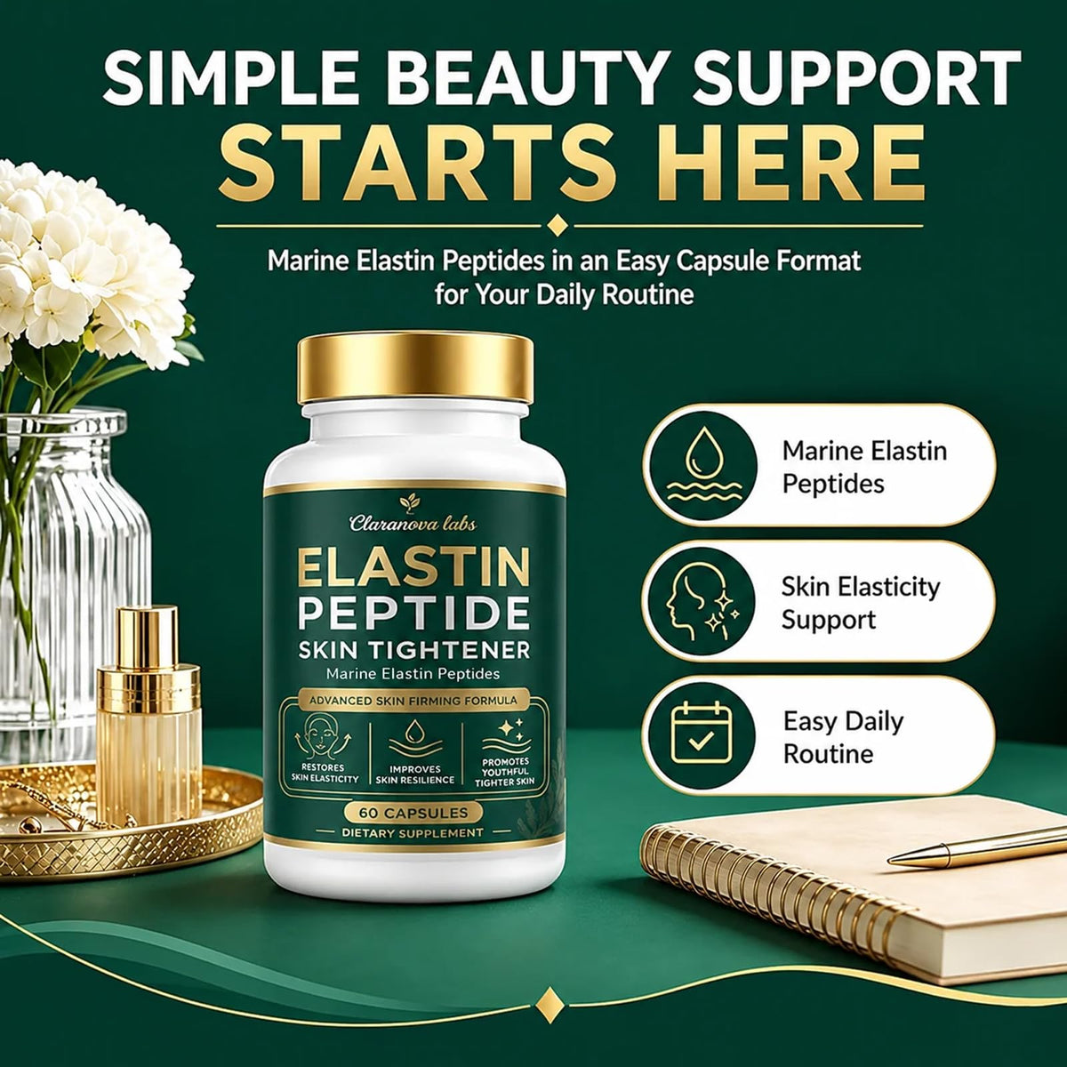 Claranova Labs Peptides Élastiques Marins 132g packaging
