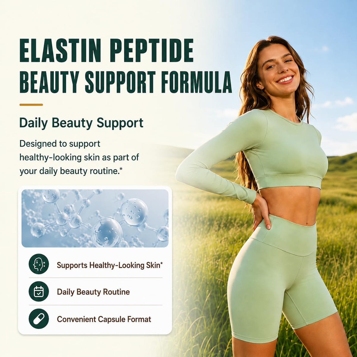 Claranova Peptides d'Élastine avec des accessoires de beauté