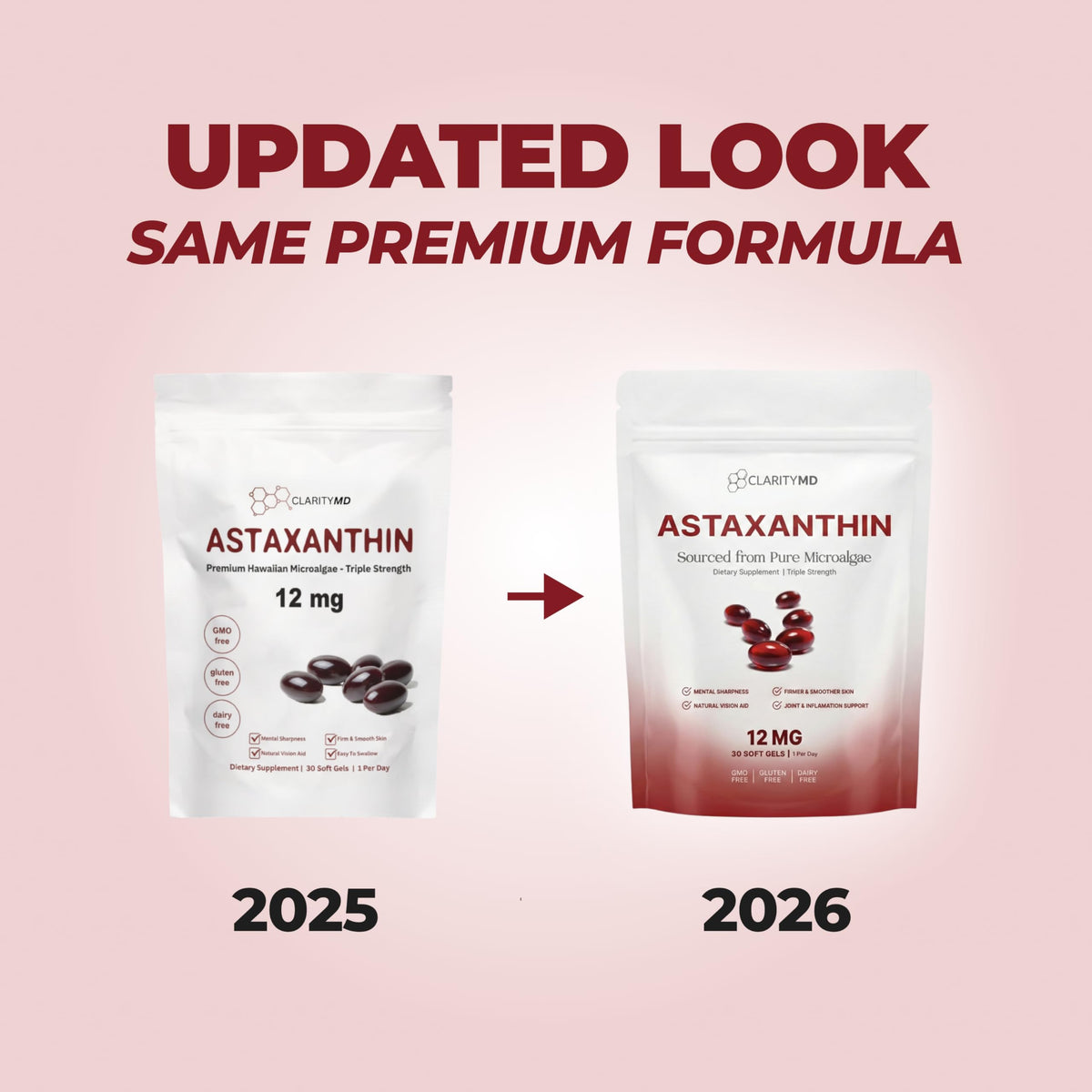 ClarityMD Astaxanthin 12mg avec une vue de l'environnement naturel des microalgues