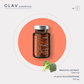CLAV Extrait de Germes de Brocoli 60 Capsules prise de vue de côté