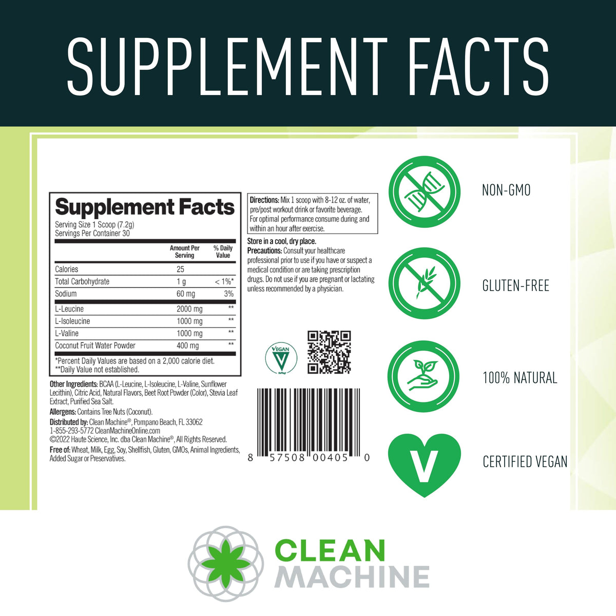 CLEAN MACHINE Clean BCAA 2:1:1 Vegan 290g, Fruit Punch, lifestyle scene