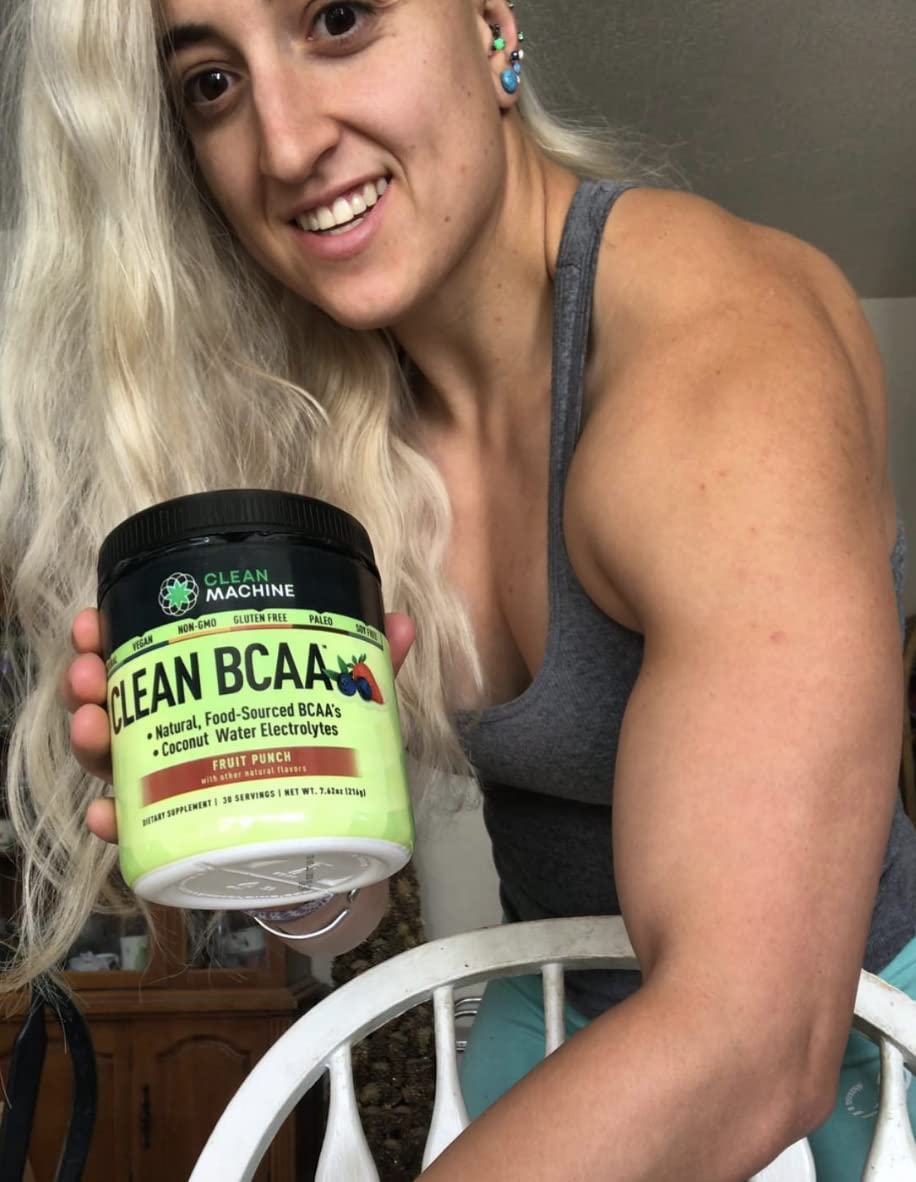 CLEAN MACHINE Clean BCAA 2:1:1 Vegan 290g, Fruit Punch, scoop and powder