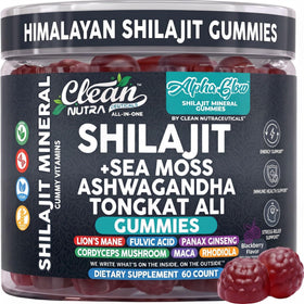 Clean Nutraceuticals Alpha Glow Shilajit Gummies 191g front view