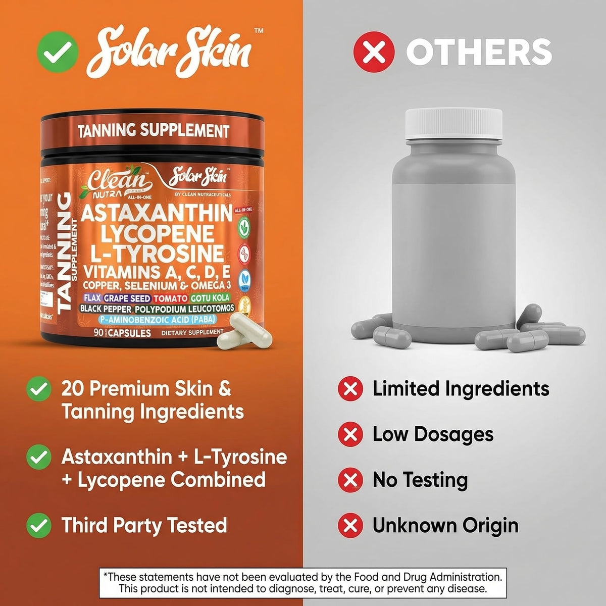 Clean Nutraceuticals Astaxanthine Capsules ouvertes sur une surface