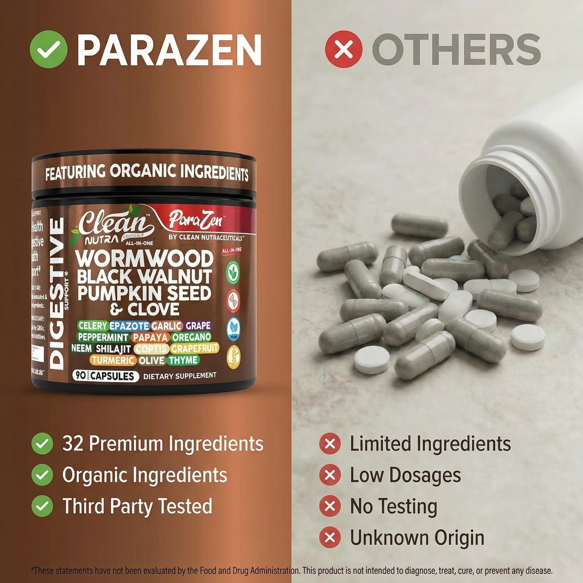 Clean Nutraceuticals capsules végétaliennes ouvertes