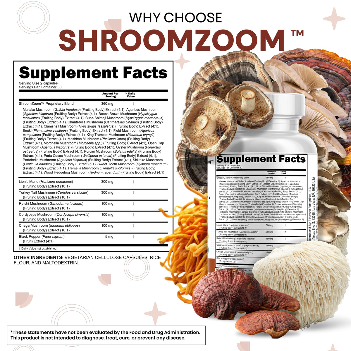 Clean Nutraceuticals champignon lion et reishi capsules