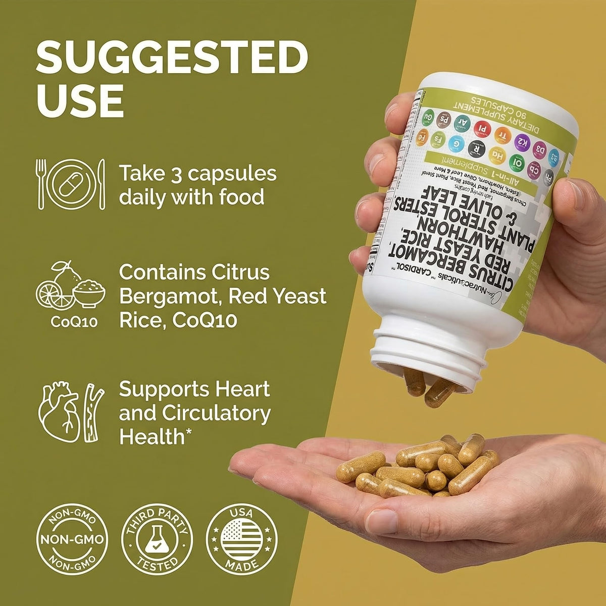 Clean Nutraceuticals Citrus Bergamot capsules with a glass of water
